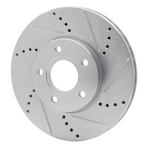 Ford C-MAX Brake Rotor (1) - Front Right - R1 Concepts - Drilled & Slotted - Silver - `12-`18